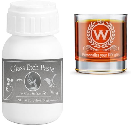 WAN2TLK Pâte de gravure pour verre 100 g, pour créer de superbes designs sur des surfaces en verre, DIY fournitures artisanales