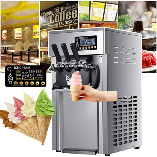 Macchina per Gelato Soft Commerciale Macchina per Gelato da Tavolo Automatica con Controllo LCD, per Ristoranti Snack Bar Supermercati