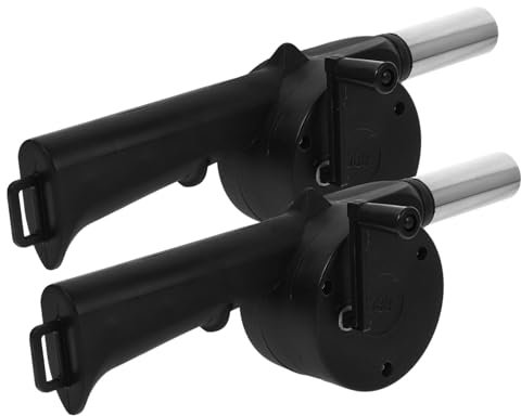 CIMAXIC Handgebläse Für Grill Und Camping Tragbares Grillzubehör Manuelles Luftgebläse Zum Anzünden Von Holzkohle 2 Stück