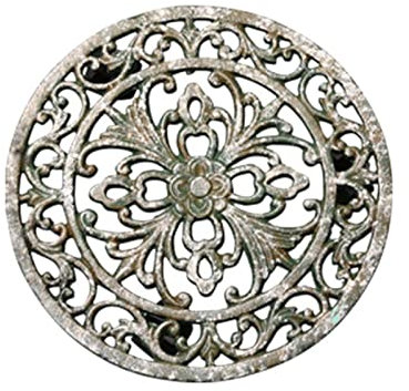 WYRMB Runder Pflanzenwagen aus Gusseisen mit Rädern, rollender Pflanzenständer im Vintage-Stil für den Innenbereich, Blumentopfständer für den Außenbereich