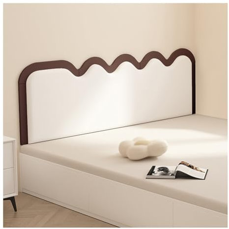 3D-Wandsticker für Kinder, Anti-Kollisions-Wandmatte mit weichen Wandkissen, Spielzimmer und Tanzclub, Wandpolsterung, Weiß und Braun, 199,9 x 50 cm