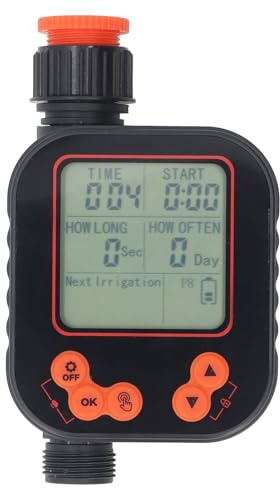 Temporizador de riego, temporizador digital programable de riego de jardín con sensor de lluvia para exteriores G3/4 rosca hembra, temporizador de riego automático con pantalla LCD grande para grifo