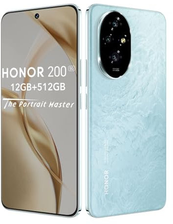 HONOR 200 5G Smartphone 12GB 512GB Batteria 5200mAh Snapdragon 8s Gen 3 Tripla Fotocamera 50MP Display 6.7 Dual SIM NFC MagicOS 8.0/Android 14 (senza caricabatterie), Verde
