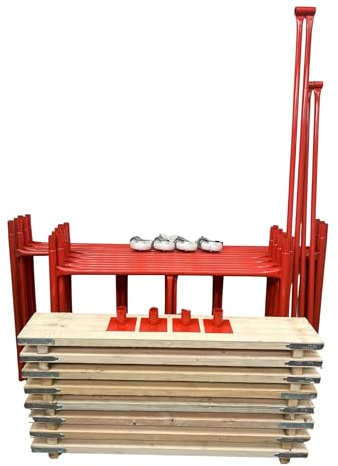 HILL TOP FABRICATIONS CO (1998) LTD - Scaffolding Tower with Scaffolding Boards & Castors 6.88 Meters (22'6) Working Height 6x4 Base Size. Steel & Polyester Powder Coated (PPC) High Quality Finish.