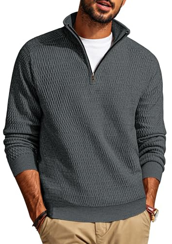 PJ PAUL JONES Pullover Herren Troyer mit Reissverschluss Arbeitspullover | Half zip, rollkragenpullover, v-ausschnitt, feinstrick, soft, winter warm