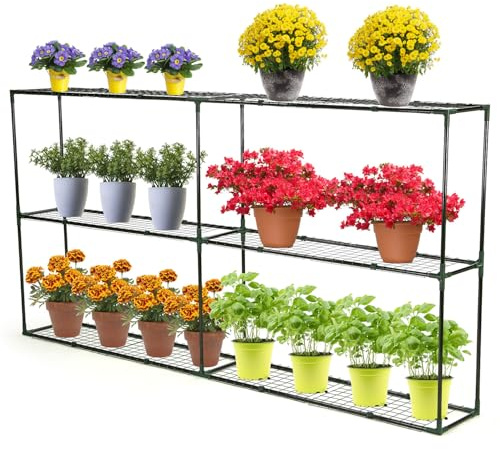 Taylor & Brown 6 Tier Greenhouse Staging and Shelving Racks | Free Standing Outdoor Plant Stand | Tiered Garden Plants Rack for Potting, Pots or Trays