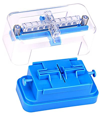 pistro Pillenschneider mit mehreren Vierteln, 1/4 1/2, verstellbar, für runde, längliche Tabletten-Trenner, mit Klingenschutz, Blau