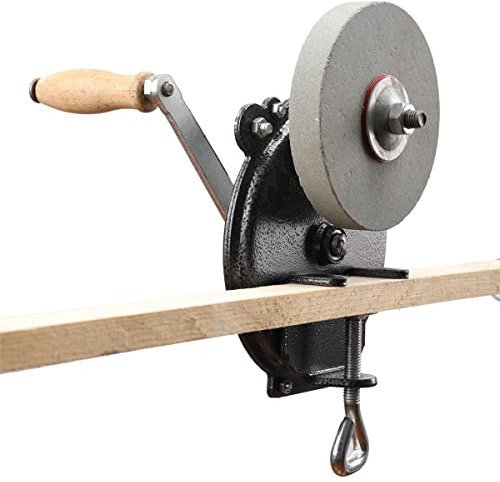 Kitchen Knife Sharpener Hand-cranking Grinding Machine, Sharpener Tool for Kitchen Knives, Garden Tool Sharpener, 6 Inches DIY Polishing Machine Tool Grinder