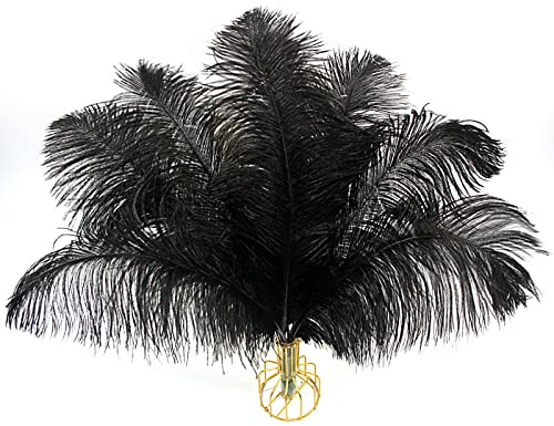 Straußenfedern, Schwarz, 25 - 30 cm, für Hochzeiten, Partys, Ostern, Gatsby und Heimdekoration, Straußenfedern, 20 Stück