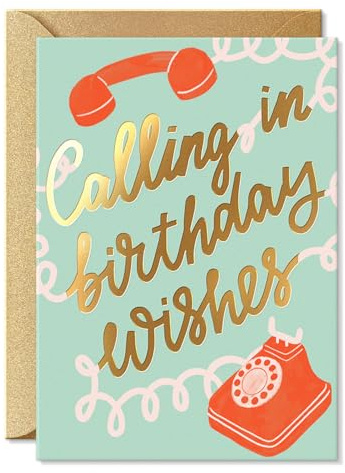 SWEETZER & ORANGE Birthday Card with Envelope – 5x7 – Single Fun Happy Birthday Card for Men, Women, Friends & Family – Message Written Inside - Unique Individual Cardstock & Keepsake Gift
