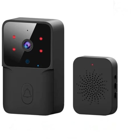 WiFi Video Doorbell, Smart Home Security Camera, DC/AC Battery Powered, Tuya App Compatible, White