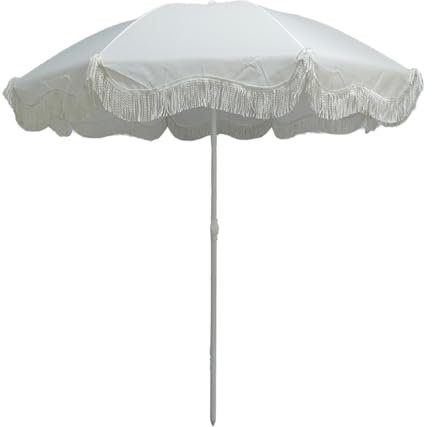 Parasol de Jardin Pare-Soleil extérieur, Parasol de Plage avec Franges, parasols de Plage bohème à Franges, parasols de Table pour Inclinaison extérieure, Parasol à Vent Fort, Parasol de Pat