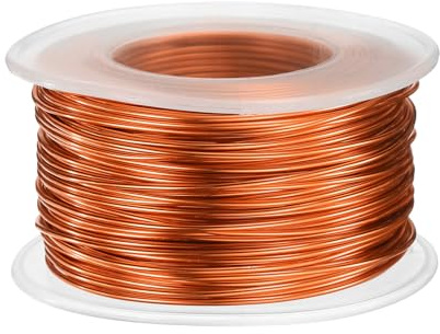 sourcing map 18 Gauge Aluminum Craft Wire 1.0mm 98.5ft Flexible Bendable Anodized Metal Jewelry Sculpting Wire for Jewelry Making Modelling Craft DIY, Orange