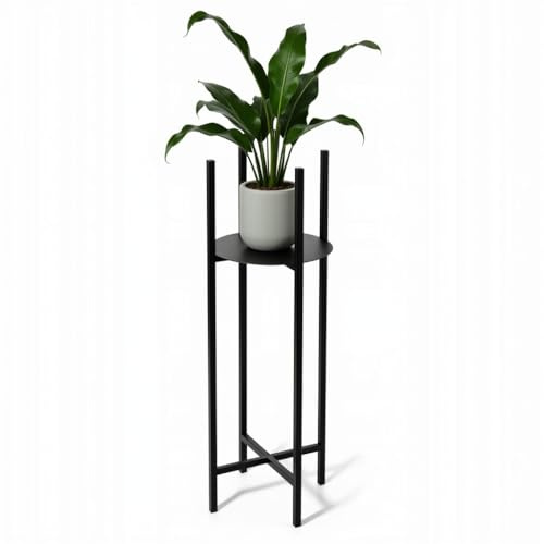 FRAMADO - Portapiante Elica in metallo Nero - 28x28x80cm - Portafiori decorativo per interni - Tavolino - Portapiante - Accessorio per il soggiorno