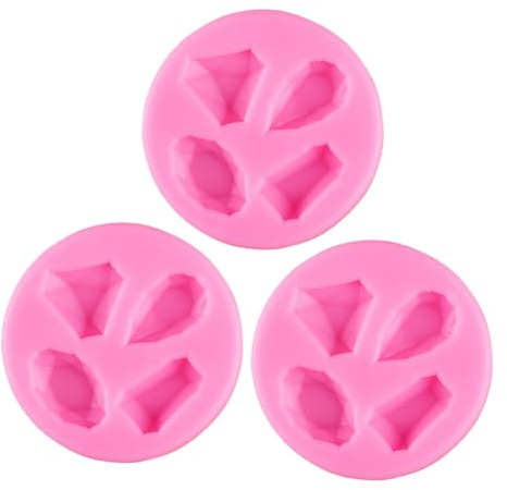 Molde de Silicona para Fondant Forma Diamante 3 Piezas Rosa