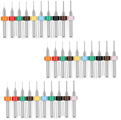 Juego de 30 brocas pequeñas de 0,3 mm a 1,2 mm para PCB de precisión, joyas, grabado CNC, metal y plástico
