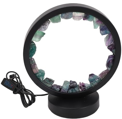 Aramox Lampada Notturna in Pietra di, Lampada da Tavolo a LED in con Interfaccia USB 3 Colori e Motivi per Camera da Letto, Soggiorno, Studio, Ufficio