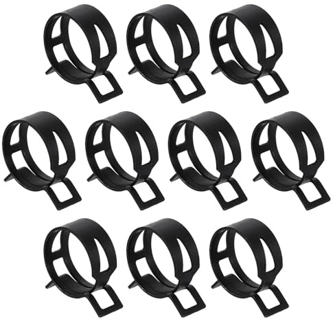 QUARKZMAN 10Stück Federband-Schlauchschellen 30mm Silikon Schwarz | Kraftstoffleitung Schlauch Federclip, Vakuumschlauch Rohrschelle Niederdruckrohr Clip Befestigung