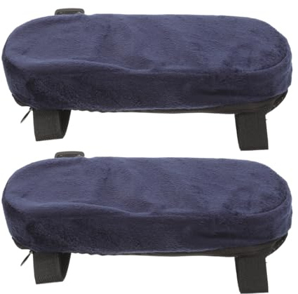 ibasenice Lot de 2 coussins d'accoudoirs confortables pour fauteuil roulant - Pour scooter à mobilité réduite et chaises de bureau - Design classique bleu marine