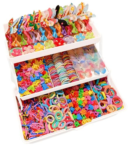 ROKZELT Elastici Capelli, 555 Elastici Bambina, Colorati, Fermagli e Mollette Capelli Bambina, Accessori per Capelli Bambina, per Ragazze, Donne e Bambini, per Ragazze