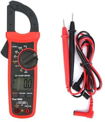 UT201+ Handhållen LCD digital klämmätare AC DC Strömspänning Tester Monitor med True RMS NCV för elkraftskommunikation Meteorologi Järnvägsolja Fältkonstruktion Röd Grå
