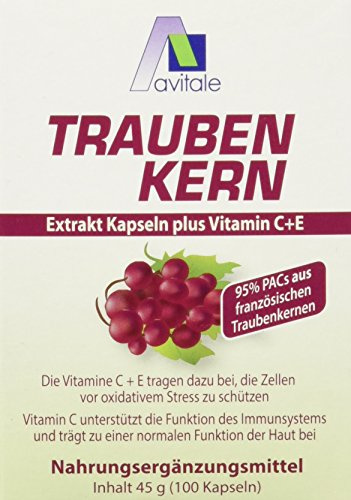 Avitale Traubenkernextrakt Kapseln, 100 Stück, 1er Pack (1 x 45 g)