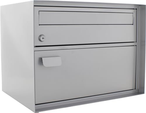 Rottner T04642 Cassetta Postale Edelweiss Argento, in Acciaio con 2 Separati per Lettere e pacchi, Scomparto Superiore con Serratura a Cilindro, per Esterno, di Colore