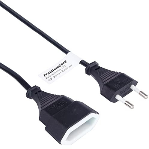 PremiumCord kpsm3 - Cable alargador para Enchufe Europeo (Conectores Macho y Hembra), 230V, 3 Metros, Color Negro