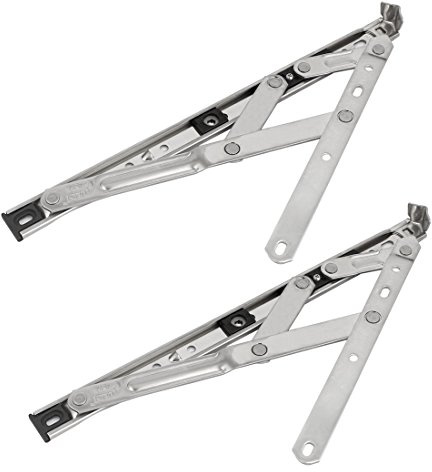 Sourcingmap 202 Stainless Steel 12-inch Window Casement Friction Hinges Stay Silver Tone 2pcs