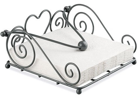 Rustikale Big Herz Serviettenhalter grau für 33 x 33 cm Papier Servietten (gefaltet)