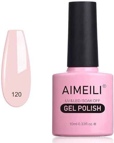 AIMEILI Soak Off UV LED Light Pink Gel Nail Polish - Rosa Xhybrida (120) 10ml