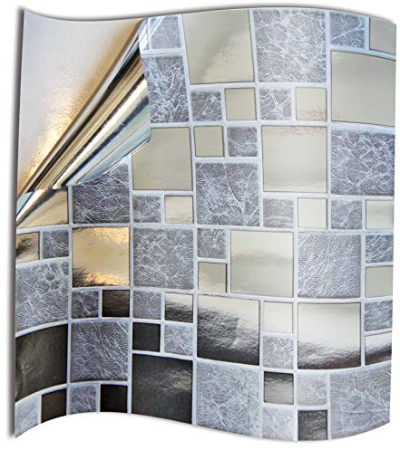 24 stück Fliesenaufkleber für Küche und Bad Dünner Film Mosaik Wandfliese Aufkleber für 15x15cm Fliesen Fliesen-Aufkleber Folie Farbe für Küche u. Bad