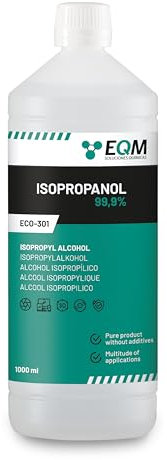 EQM - ECO-301 - Isopropanolo - Alcool Isopropilico 99,9% - 1L - Pulizia di componenti elettronici, lenti e schermi - Pulizia delle resine stampa 3D - Detergente per vetri, sgrassatore