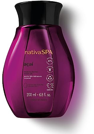 O Boticário Nativa Spa Açaí Aceite Corporal Hidratante Perfumado | Loción Corporal con Gotas de Quinoa para Más Hidratación Vegano | 200 ml