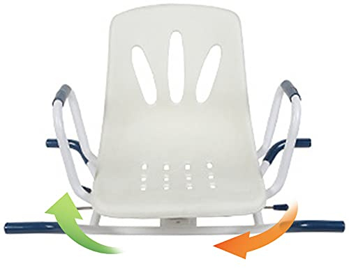 IELSH Duschstuhl Duschhocker Badhocker Drehbar mit Lehne und Griff für Ältere Senioren und Behinderte, Badestuhl für Senioren mit Ablaufloch, Maximale Belastung 120kg