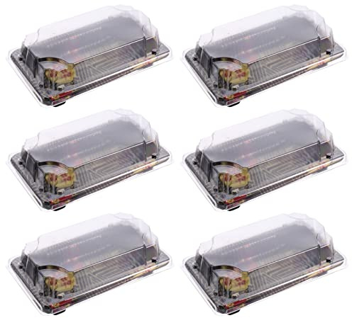 Cabilock Lot de 50 boîtes d'emballage jetables pour sushis avec couvercles transparents, conteneurs de rangement pour aliments Bento - Plateau à sushis pour gâteau, dessert, salade de fruits
