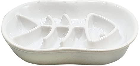 Nobby 82454 Anti-slinga-skål fisk vit 22,5 x 17 x 4 cm, 0,5 l