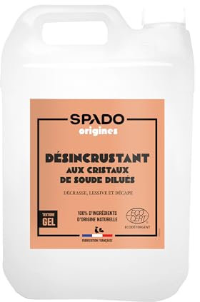 SPADO Origines - Cristaux de soude - Nettoie Dégraisse et décrasse - Gel concentré - Compatible contact alimentaire - Ecocert - 5L - Fabrication française