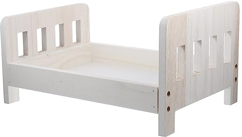 Gatuida Vintage Kleiner Holzbett Fotorequisite für Neugeborenenfotografie mit Ausgezeichnetem Haltbarkeitsdesign Babyfotografie Zubehör für Kreative Fotoshootings