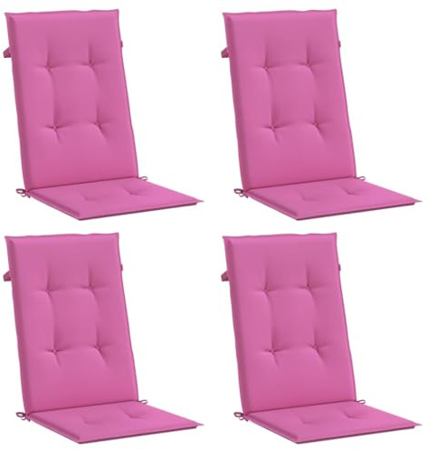 vidaXL Hochlehner-Auflagen 4 STK. Rosa Stoff