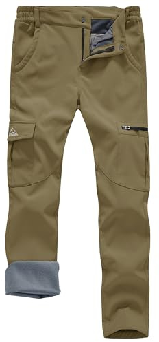 Rdruko Wasserdichte Softshell-Hose für Damen, Winter, warm, mit Fleece gefüttert, lässige Cargohose für Spaziergänge, Wandern, Skifahren, Outdoor-Arbeit