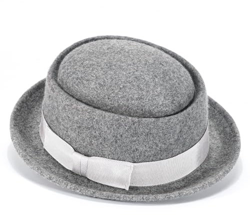 MIX BROWN Cowboy Cowgirl Hut Western Outback Style Knautschbarer Wollfilzhut wasserabweisend mit Lederband für Herren Damen, Mixpp-Grau + Hell, Einheitsgröße, M