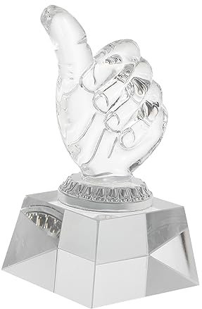 BESPORTBLE Hand-shaped Crystal Trophy Award Prize Trophy Small Size Delicate Crystal Decor Suitable for Competitions and Ceremony Display
