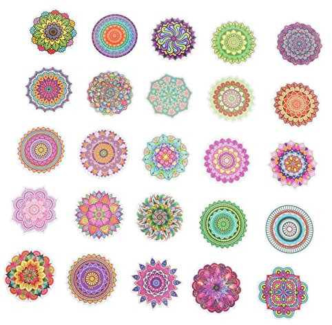 BESTonZON 2 Sätze Skateboard-aufkleber Buddhismus-aufkleber Mandala- -aufkleber Ruhige Aufkleber Mehrzweckaufkleber Kofferaufkleber Selber Machen Graffiti-aufkleber Pvc Matten Blumen