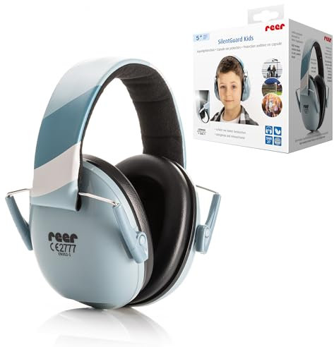 Reer SilentGuard Kids - Protección auditiva para niños a partir de 5 años, ayuda para concentrarse y aprender, plegable y creciente, SNR = 27, azul