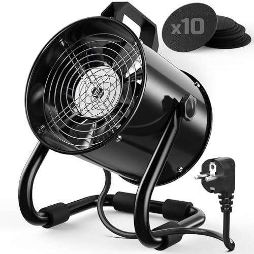 Mtutu Hotte Aspirante Portable 40W 600m³/h Ventilateur d'Extraction -avec 10 Filtre Charbon Actif/ 120°Réglable/Silencieux/en Alliage Aluminium - pour Ventilation et Évacuation Air dans Cuisine/VR