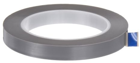 QUARKZMAN Stoff PTFE-Bandrolle, 0,5 x 108 ft Hochtemperatur-PTFE-Klebeband, 0,18 mm Dicke für Vakuumversiegelungsmaschinen Handversiegler, Grau