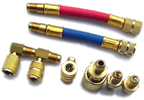 Universeller High-End-Umwandlungsanschluss für R134A-Kühlgas und R-12-Klimaanlagenverteiler, Umwandel-Messingadapter-Schlauchsatz