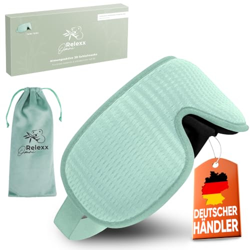 Atmungsaktive Schlafmaske 3D Augenmaske Schlafbrille für Reisen | Schlafbrille Damen bequem aus weichem Material mit 3D Augenaussparung für Reisen Powernaps und Ruhephasen (T)