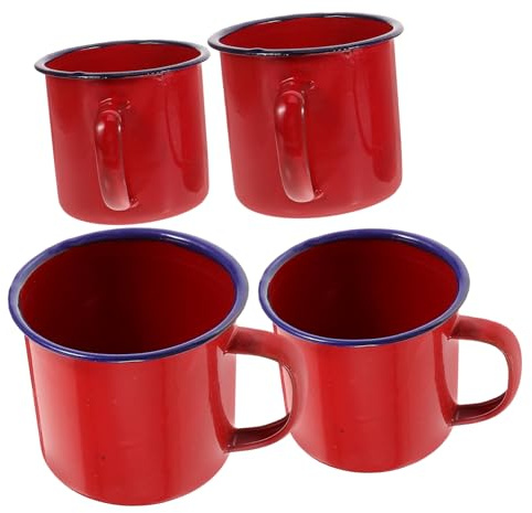 WATIIFUFU 4stücke Teiliges Emaille Tassen Retro Camping Becher Verschiedenen Für Zuhause Büro Und Outdoor-aktivitäten
